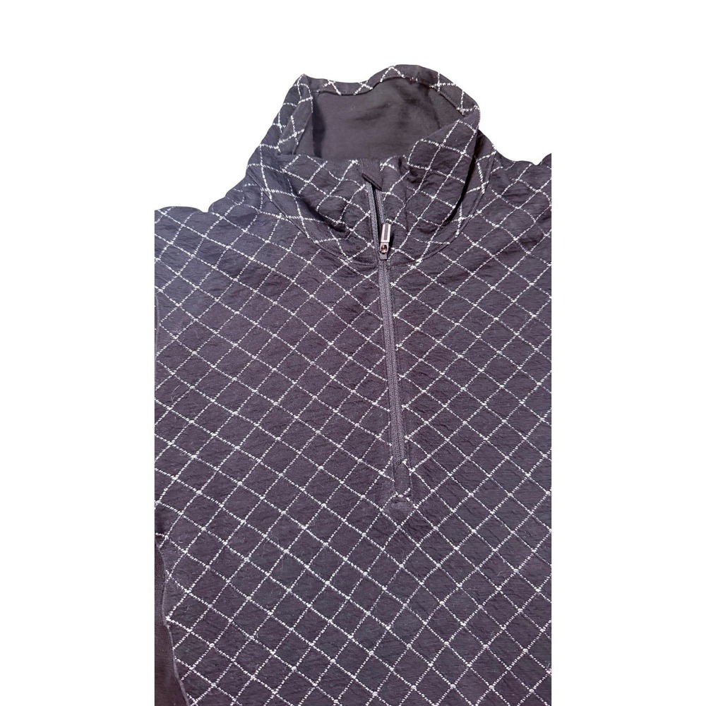 Icebreaker Merino Wool Quarter‎ Zip Pullover Black Diamond Quilt Women Small S